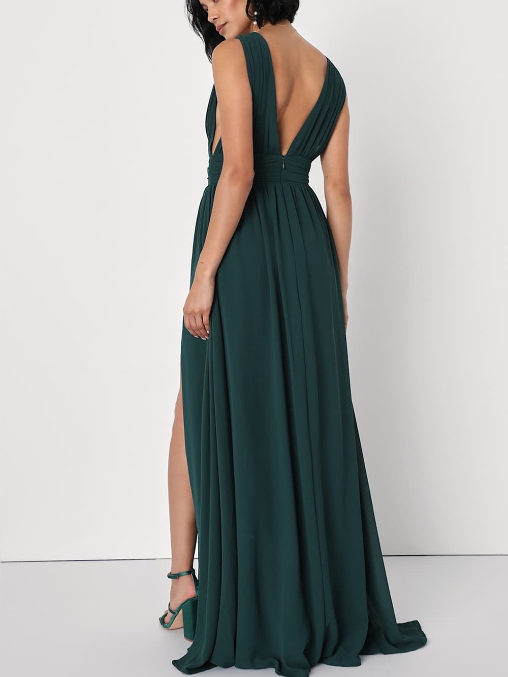 NWT Lulus Heavenly Hues Forest Green Maxi Dress
